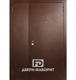 дверь двустворчатая в подъезд с отделкой цинкогрунт с двух сторон